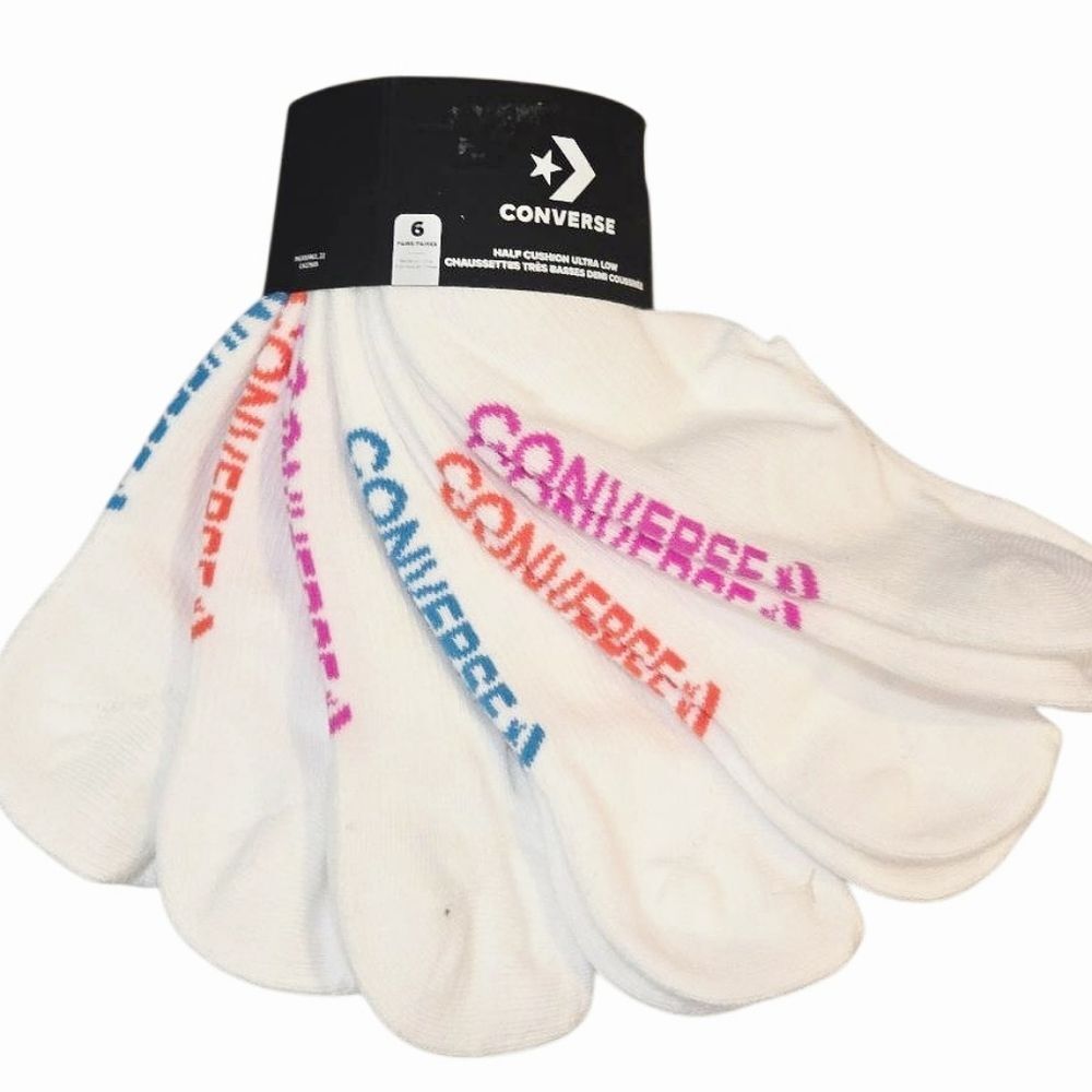 Converse 6PK Half Cushion Ultra Low Multi-Color Logo Sock